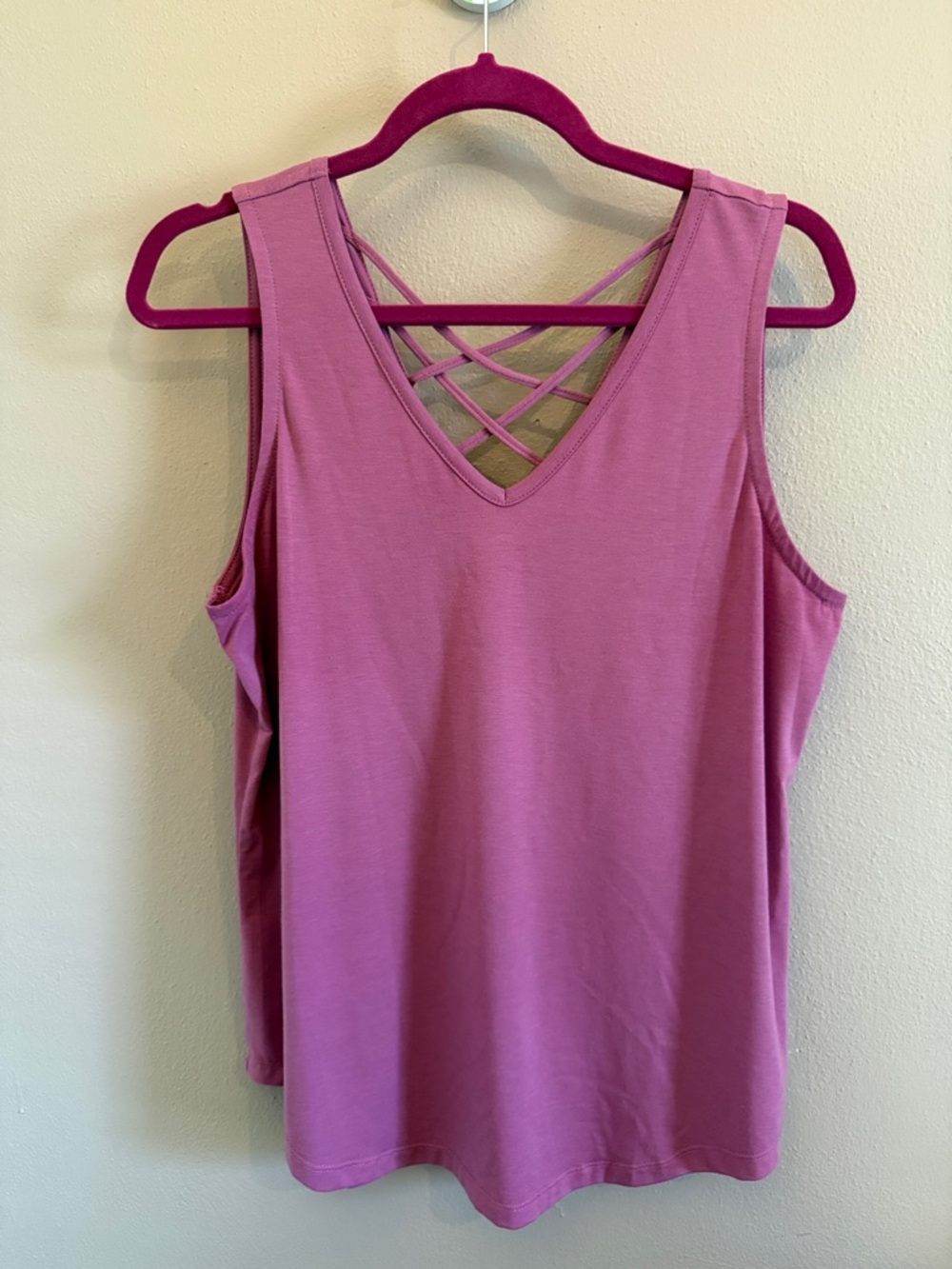 Title Nine Mauve Crisscross Back Tank